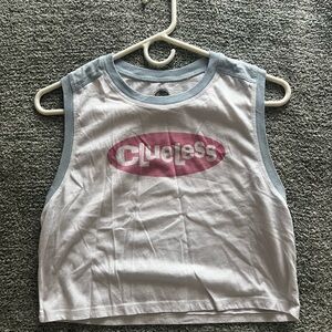 Clueless White and Blue Tank Top
